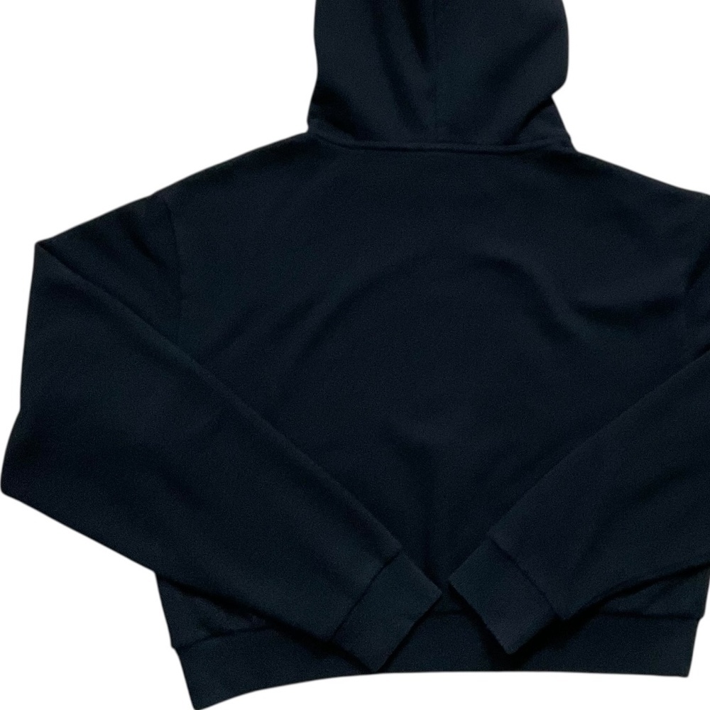 Vans Off The Wall Cropped Hoodie Black Floral Checkerboard Logo Medium - Picture 3 of 7